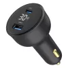 Ładowarka samochodowa Gembird TA-UC-AC2PD30LCD-CAR-01, USB-C, 30 W, 12–24 V, czarna