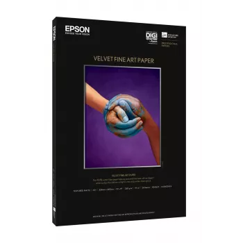 Epson Velvet Fine Art Paper, A3+, 260 g/m², 20 arkuszy, atramentowy druk fotograficzny, A3+ (330x483 mm), 20 arkuszy, 260 g/m², 0,96%, 345 mm