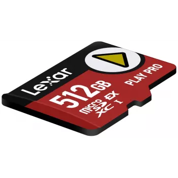 Karta pamięci flash MicroSDXC Lexar PLAY PRO 512 GB UHS-I U3 — odczyt 900 MB/s, zapis 600 MB/s