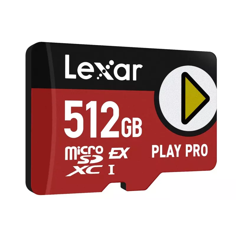 Karta pamięci flash MicroSDXC Lexar PLAY PRO 512 GB UHS-I U3 — odczyt 900 MB/s, zapis 600 MB/s