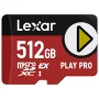 Karta pamięci flash MicroSDXC Lexar PLAY PRO 512 GB UHS-I U3 — odczyt 900 MB/s, zapis 600 MB/s