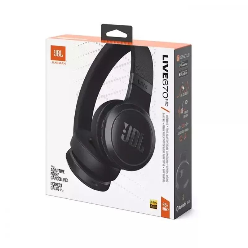 Zestaw słuchawkowy JBL Live 670NC Bezprzewodowy Pałąk na głowę Rozmowy/Muzyka Bluetooth Czarny