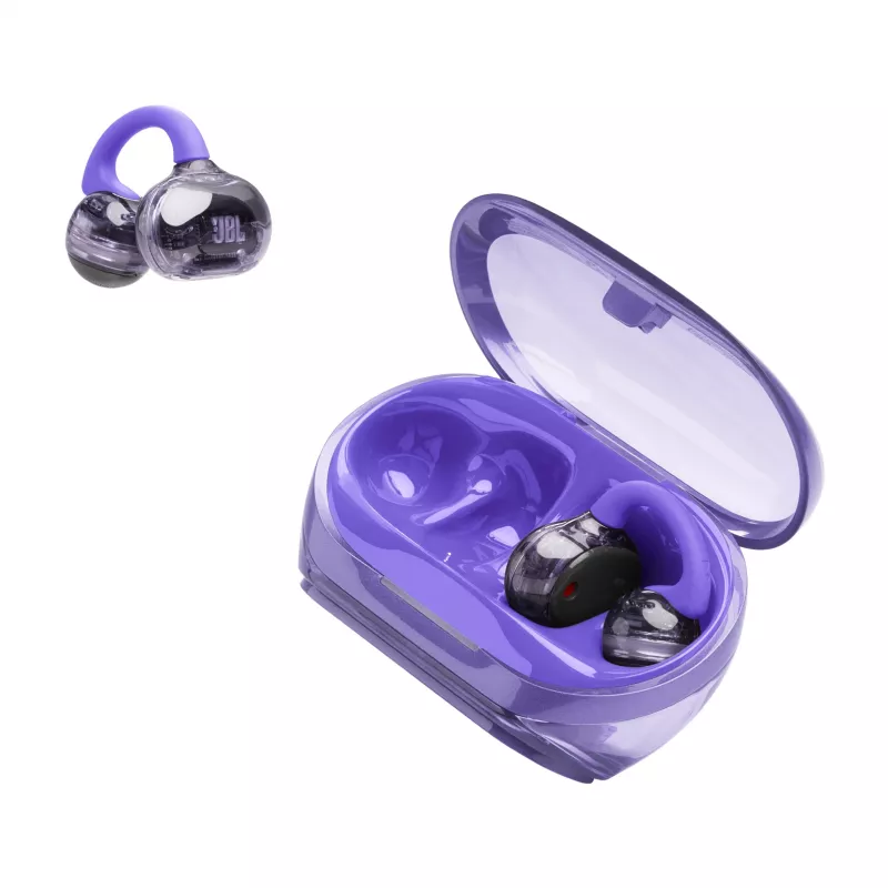JBL Soundgear Clips Zestaw słuchawkowy True Wireless Stereo (TWS) Zaczep na ucho Połączenia/Muzyka Bluetooth Fioletowy