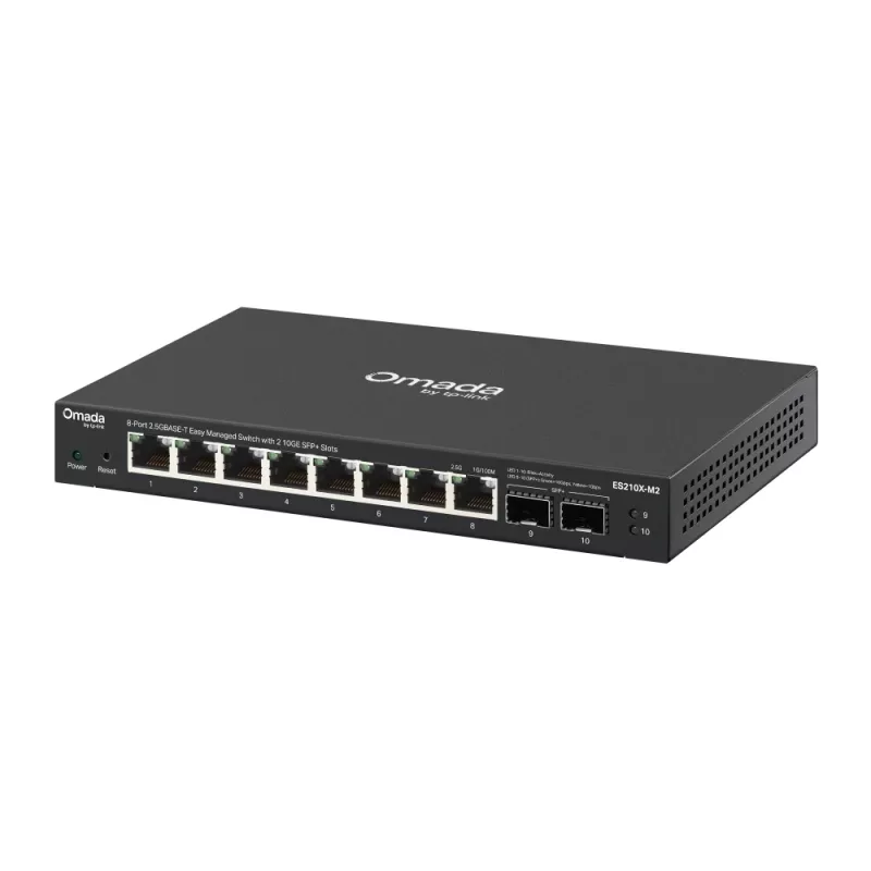 Zarządzalny przełącznik 2.5G Ethernet TP‑Link ES210X‑M2 — 8x 2.5G (100/1000/2500), 80 Gb/s, Desktop/naścienny