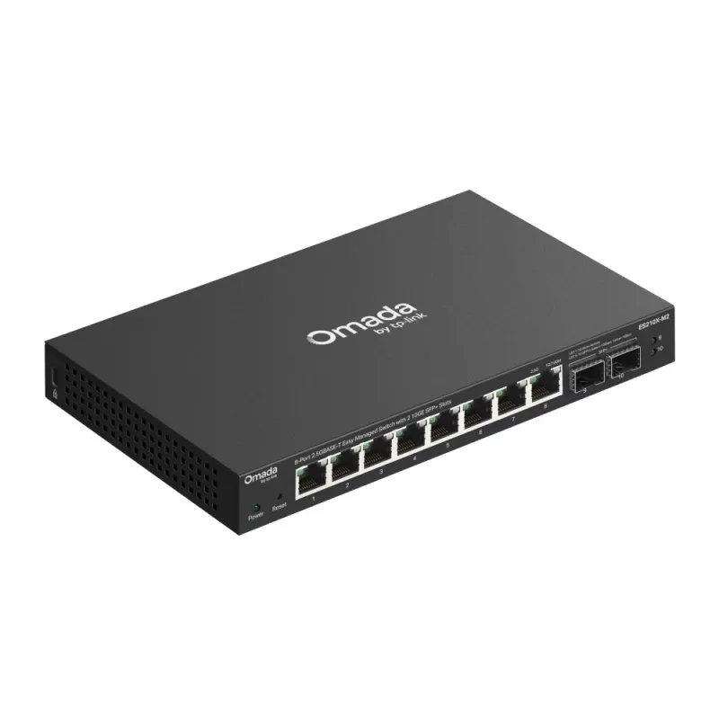 Zarządzalny przełącznik 2.5G Ethernet TP‑Link ES210X‑M2 — 8x 2.5G (100/1000/2500), 80 Gb/s, Desktop/naścienny