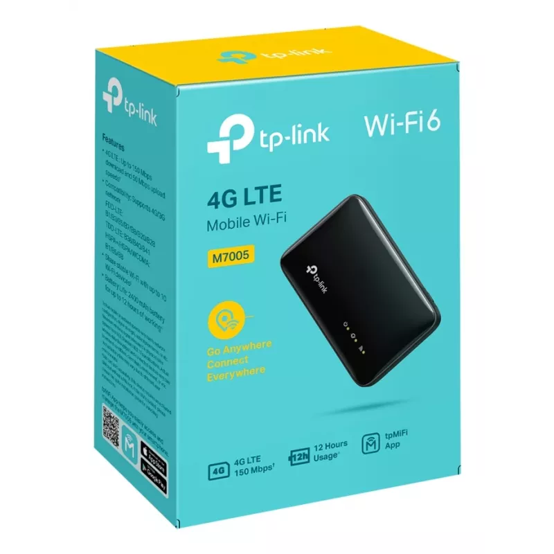 Bezprzewodowy router 4G TP-Link M7005 Jednopasmowy 2,4 GHz, NanoSIM, Wi-Fi 6, czarny