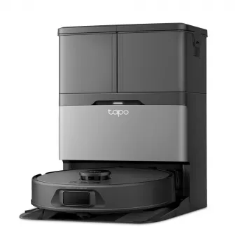 Robot sprzątający TP-Link Tapo RV50 Pro Omni — pojemnik na kurz 0,28 l, bateria 5200 mAh, stacja bazowa ze zbiornikiem na kurz 3 l