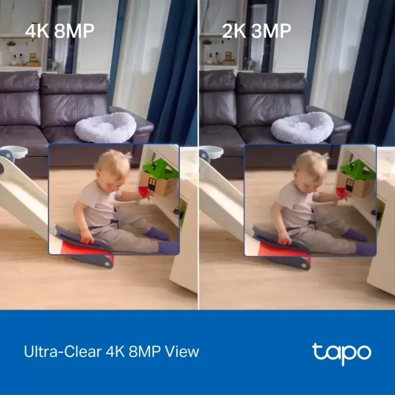 TP-LINK Tapo C250 | Pan/Tilt AI Home Security Wi-Fi Camera | PTZ | 8 MP | 4mm/F1.6 | H.265 | Karta MicroSD do 512 GB