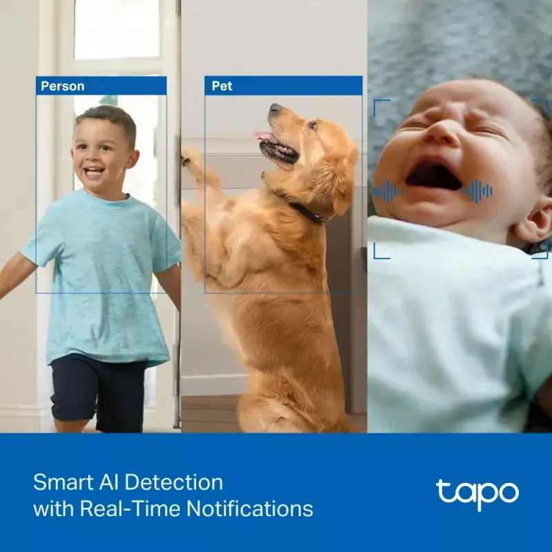 TP-LINK Tapo C250 | Pan/Tilt AI Home Security Wi-Fi Camera | PTZ | 8 MP | 4mm/F1.6 | H.265 | Karta MicroSD do 512 GB