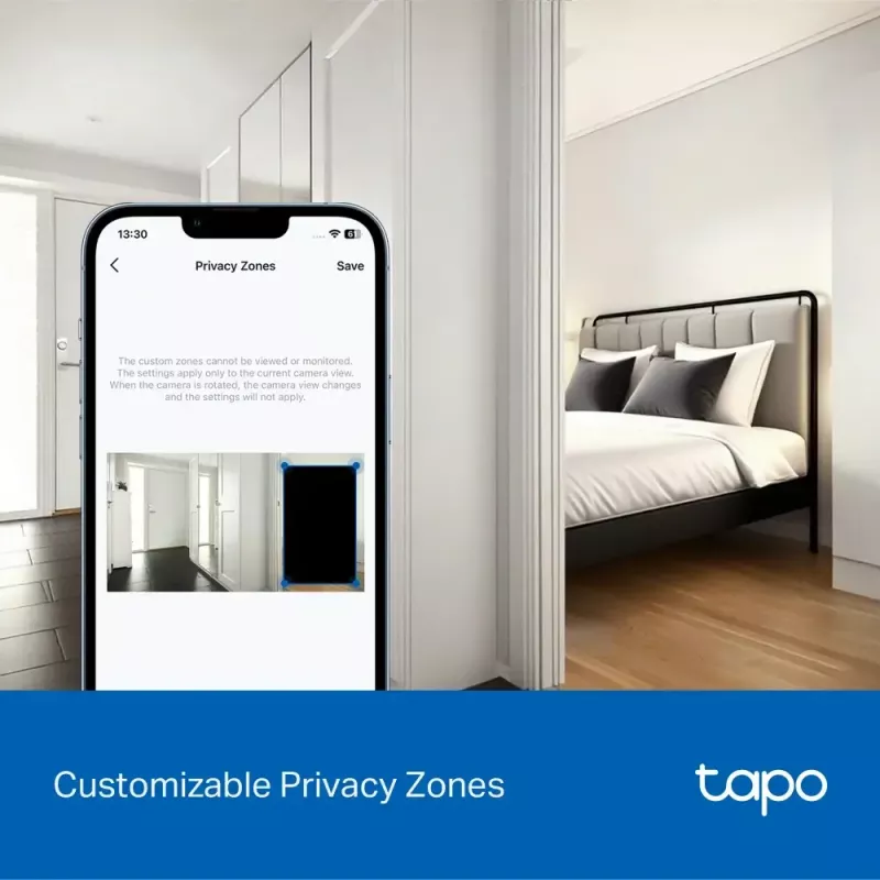 TP-LINK Tapo C250 | Pan/Tilt AI Home Security Wi-Fi Camera | PTZ | 8 MP | 4mm/F1.6 | H.265 | Karta MicroSD do 512 GB