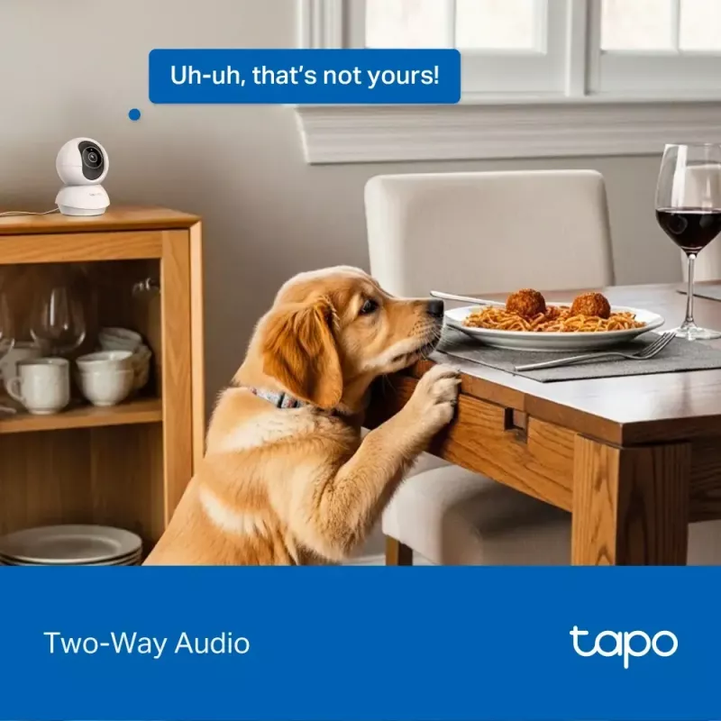 TP-LINK Tapo C250 | Pan/Tilt AI Home Security Wi-Fi Camera | PTZ | 8 MP | 4mm/F1.6 | H.265 | Karta MicroSD do 512 GB