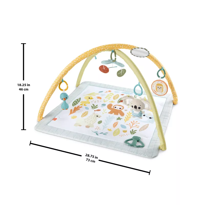 Fisher-Price Sensimals Simply Senses Mata edukacyjna dla noworodka z 6 zabawkami sensorycznymi