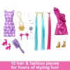 Barbie Fun & Fancy Hair lalka with Extra-Long Colorful Blonde Hair and Styling Accessories