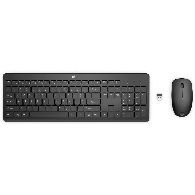 HP 235 Bezprzewodowy zestaw myszy i klawiatury, pełnowymiarowa (100%), bezprzewodowa, RF Wireless, czarny, mysz w zestawie