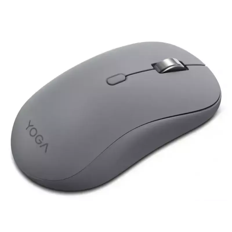 Bezprzewodowa symetryczna mysz Lenovo Yoga Office Bluetooth 5.3 Optyczna 4000 DPI, 8 przycisków, szara, bateria AA