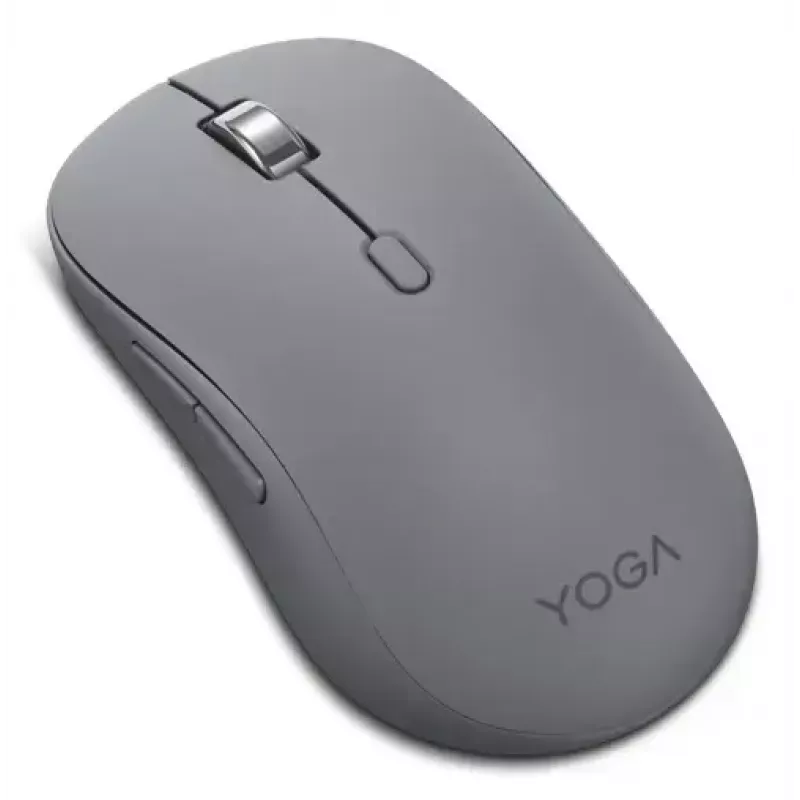 Bezprzewodowa symetryczna mysz Lenovo Yoga Office Bluetooth 5.3 Optyczna 4000 DPI, 8 przycisków, szara, bateria AA