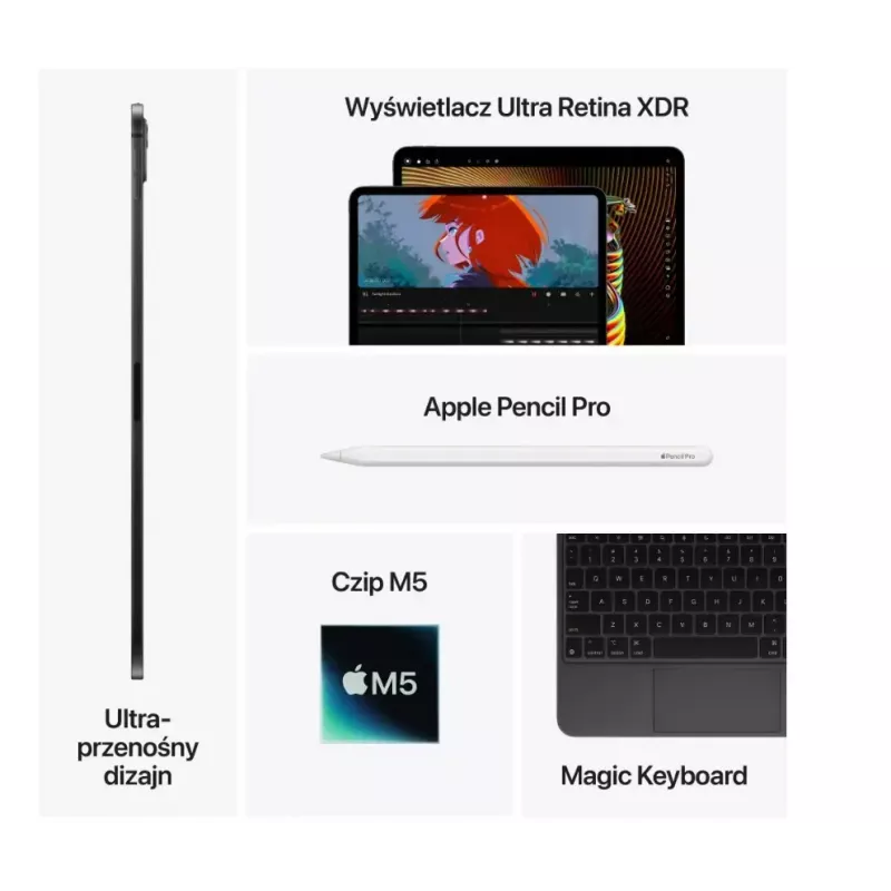 Tablet Apple iPad Pro 13 cali M5 16 GB 1 TB iPadOS