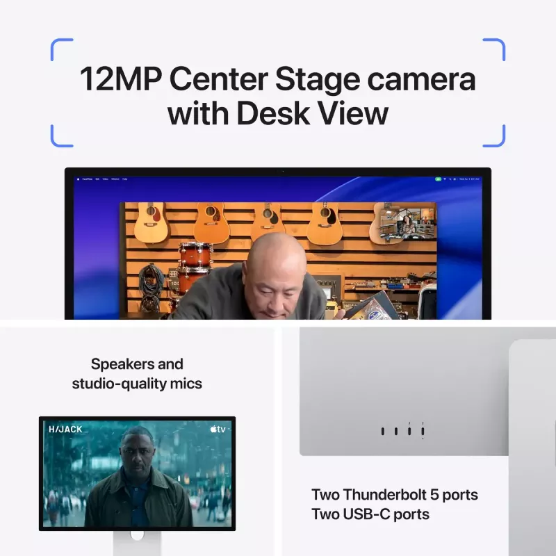Monitor Apple Studio Display XDR — 27 cali 5K (5120×2880), LED, szkło nano-teksturowe, podstawa z regulacją pochylenia i wysokości, srebrny