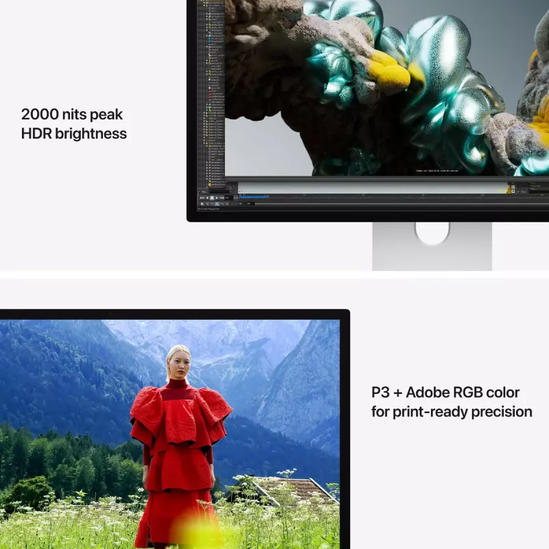 Monitor Apple Studio Display XDR — 27 cali 5K (5120×2880), LED, szkło nano-teksturowe, podstawa z regulacją pochylenia i wysokości, srebrny