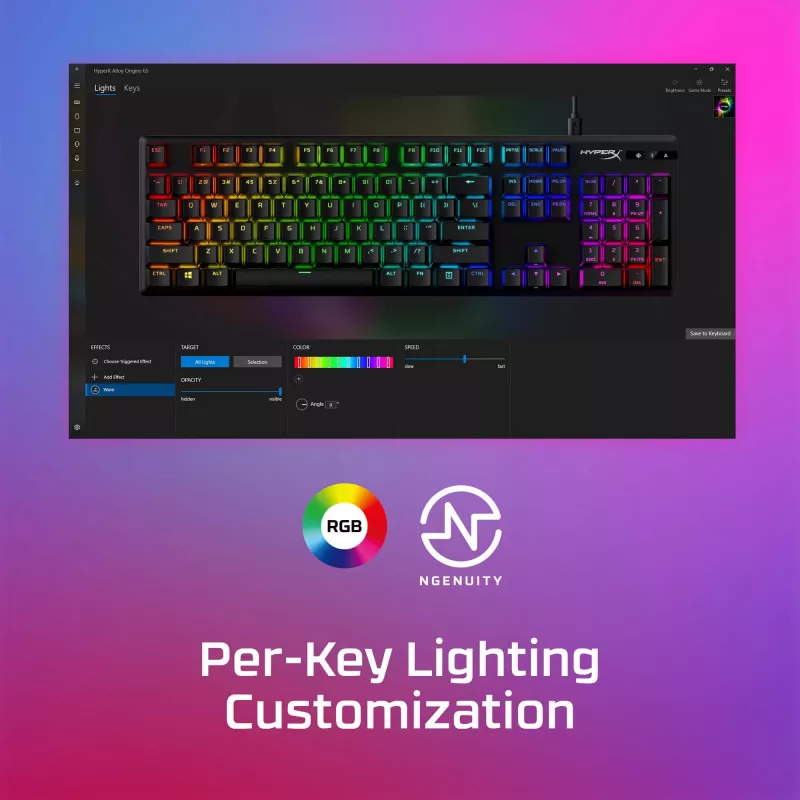 HyperX Alloy Origins PBT HX niebieski - Mechaniczna klawiatura gamingowa