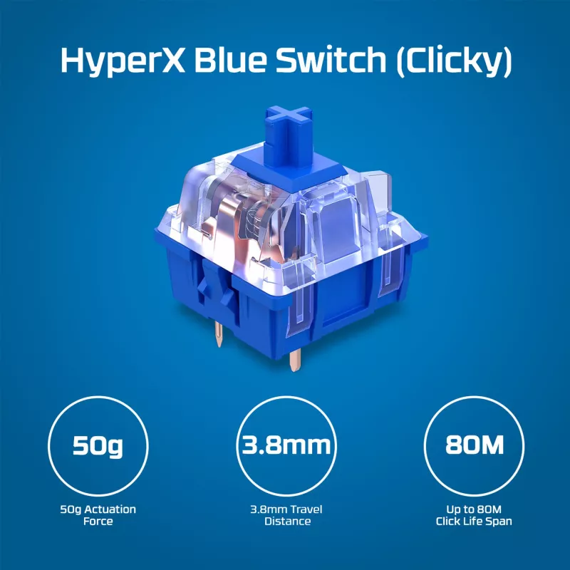 HyperX Alloy Origins PBT HX niebieski - Mechaniczna klawiatura gamingowa