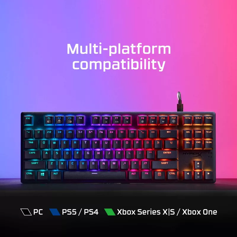 HyperX Alloy Origins Core PBT HX Aqua - mechaniczna klawiatura gamingowa