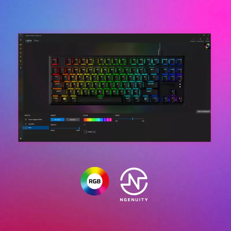 HyperX Alloy Origins Core PBT HX Aqua - mechaniczna klawiatura gamingowa