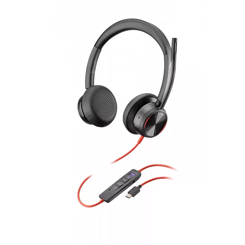 HP Poly Poly Czarnywire 8225 Zestaw słuchawkowy USB-C z certyfikatem Microsoft Teams