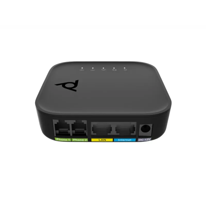 Adapter portów głosowych POLY ATA 402 2FXS VoIP z Open SIP, G.711/OPUS, zasilanie DC, wejście AC 100–240V