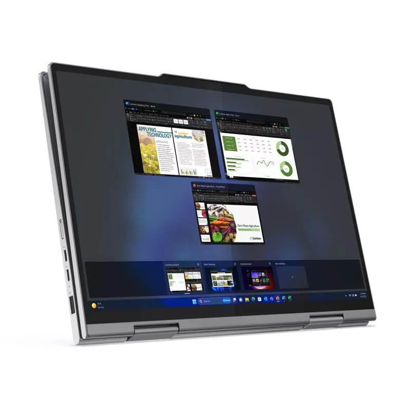 Lenovo ThinkPad X1 2-in-1 Gen 9 Intel Core Ultra 7 155U Hybrid (2-in-1) 35,6 cm (14 cali) Dotykowy WUXGA 16 GB LPDDR5x-SDRAM 512 GB SSD Wi-Fi 6E (802.11ax) Windows 11 Pro Niemiecki Szary