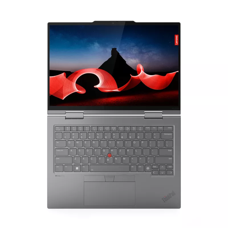Lenovo ThinkPad X1 2-in-1 Gen 9 Intel Core Ultra 7 155U Hybrid (2-in-1) 35,6 cm (14 cali) Dotykowy WUXGA 16 GB LPDDR5x-SDRAM 512 GB SSD Wi-Fi 6E (802.11ax) Windows 11 Pro Niemiecki Szary
