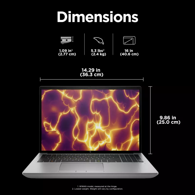 HP ZBook Fury 16 G11 Intel® Core™ i9 i9-14900HX 40,6 cm (16 cali) WUXGA 64 GB DDR5-SDRAM NVIDIA RTX 2000 Ada Wi-Fi 7 (802.11be) Windows 11 Pro AI Workstation, AI PC