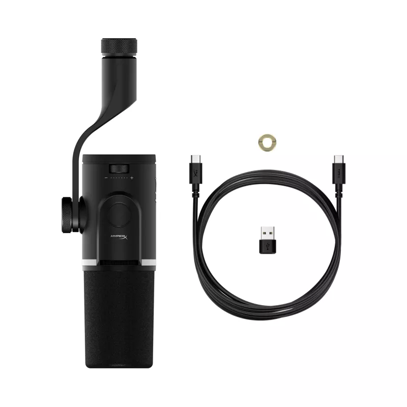 HyperX FlipCast – dynamiczny mikrofon USB/XLR (czarny), mikrofon dynamiczny, -10 dB, 20–20000 Hz, 0,05%, 1 Ω, 192 kHz