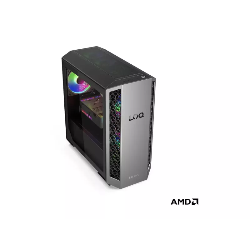 Wieża desktop Lenovo LOQ 26ADR10 — AMD Ryzen 7 8745HX, 32 GB DDR5 (2×16 GB), 1 TB, NVIDIA GeForce RTX 5060 Ti, Windows 11 Home