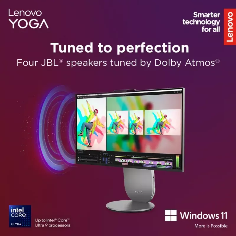 Komputer All-in-One Lenovo Yoga AIO 9 27IAH10 — 27 cali QHD, Intel Core Ultra 7 255H, 16 GB LPDDR5x, 1 TB SSD, Intel Arc 140T, Windows 11 Home