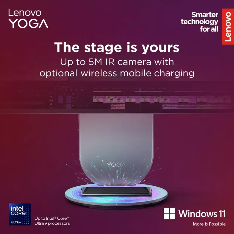 Komputer All-in-One Lenovo Yoga AIO 9 27IAH10 — 27 cali QHD, Intel Core Ultra 7 255H, 16 GB LPDDR5x, 1 TB SSD, Intel Arc 140T, Windows 11 Home