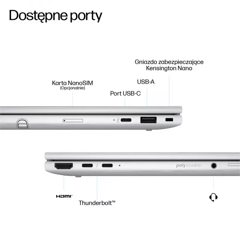 Laptop HP EliteBook 8 Flip G1i 13 Ultra — 13,3-calowy dotykowy WUXGA IPS 400 nitów, Ryzen 7 255U, 32GB LPDDR5x-7500, 1TB SSD, kamera Intel Arc, 62Wh, Windows 11 Pro