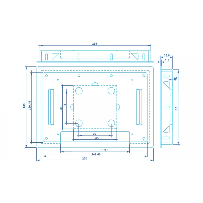 Uchwyt ProDVX FM-10S — czarny uchwyt do monitora, 270×188×27,4 mm, 0,67 kg, 1 szt.