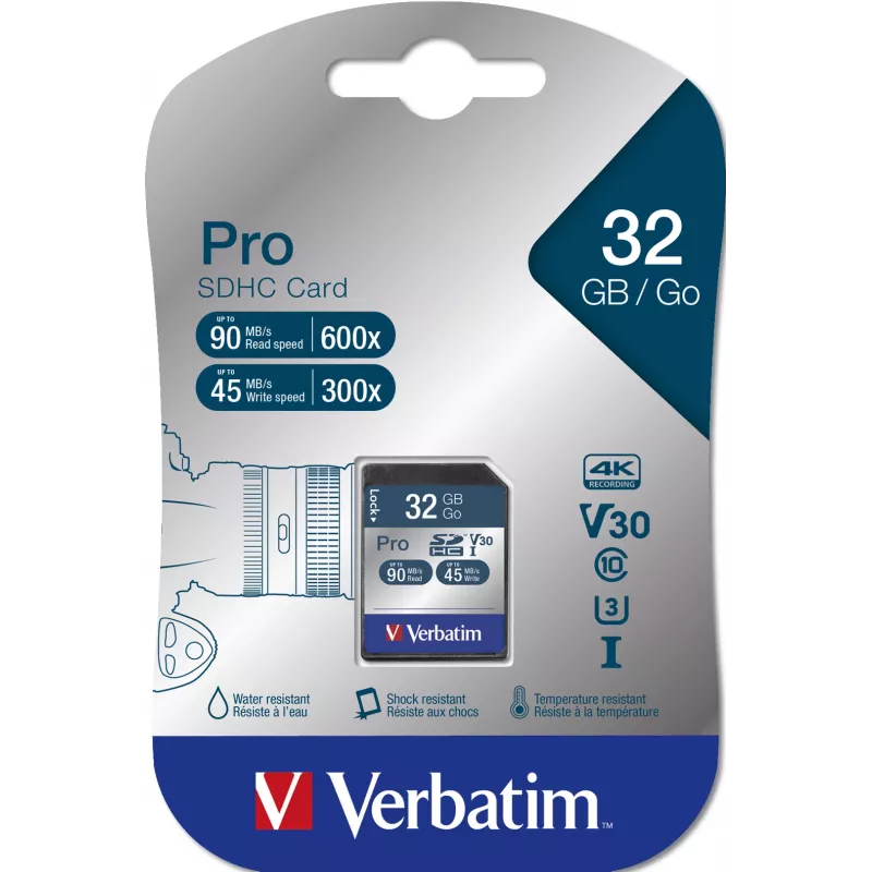 Pamięć Flash Verbatim Pro 32 GB SDHC UHS Klasa 10