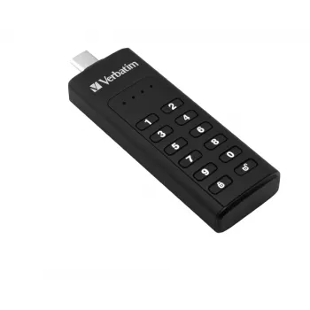 Verbatim Keypad Secure – klucz USB 3.0 z ochroną hasłem i sprzętowym szyfrowaniem AES-256 do ochrony danych – 64 GB – czarny