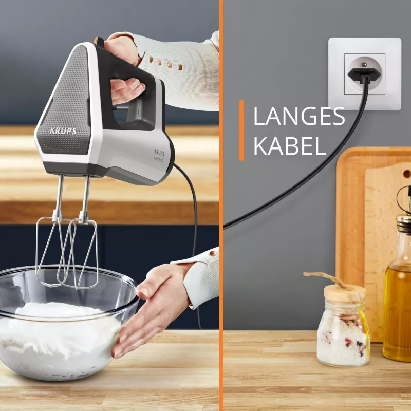 Krups 3MIX 6000 Mikser ręczny 600 W Szary, Biały