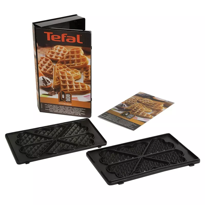 Tefal XA800612 Płyty do gofrów w kształcie serca do opiekacza SW852, czarny