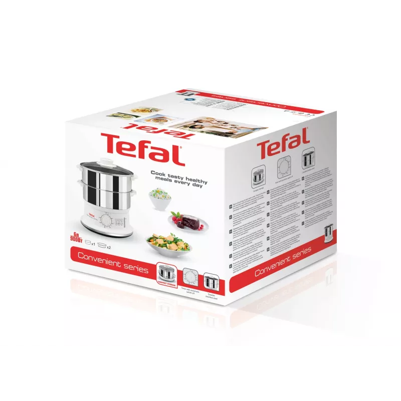 Tefal VC1451 parowar 2 kosze Wolnostojący 900 W Biały, Stal nierdzewna