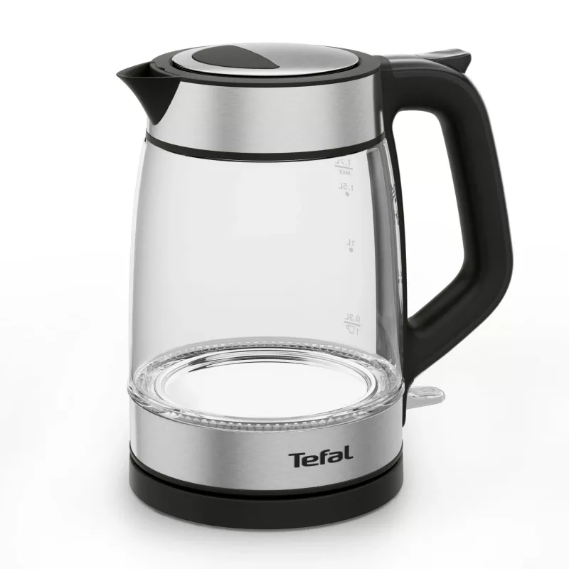 Tefal Glass Kettle KI605830 czajnik elektryczny 1,7 L 2200 W Czarny, Srebrny, Przezroczysty