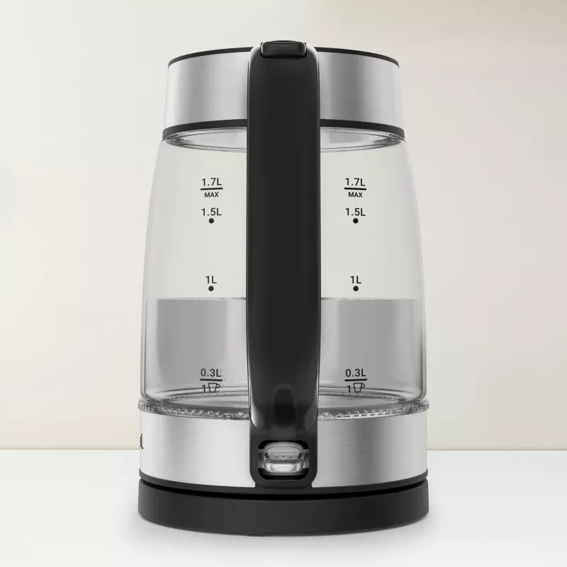 Tefal Glass Kettle KI605830 czajnik elektryczny 1,7 L 2200 W Czarny, Srebrny, Przezroczysty