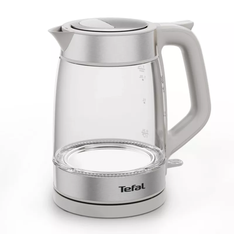 Tefal Glass Kettle KI605B30 czajnik elektryczny 1,7 L 2200 W Szary, Srebrny, Przezroczysty