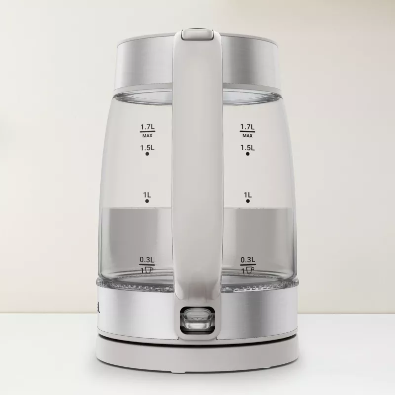 Tefal Glass Kettle KI605B30 czajnik elektryczny 1,7 L 2200 W Szary, Srebrny, Przezroczysty