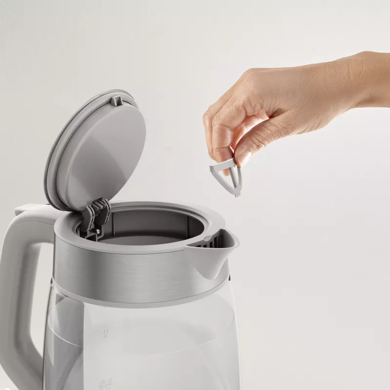 Tefal Glass Kettle KI605B30 czajnik elektryczny 1,7 L 2200 W Szary, Srebrny, Przezroczysty