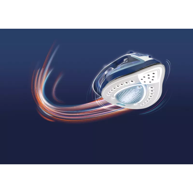 Tefal EasyGliss Plus FV5735 żelazko Żelazko suche i parowe stopa Durilium 2500 W Niebieski, Biały