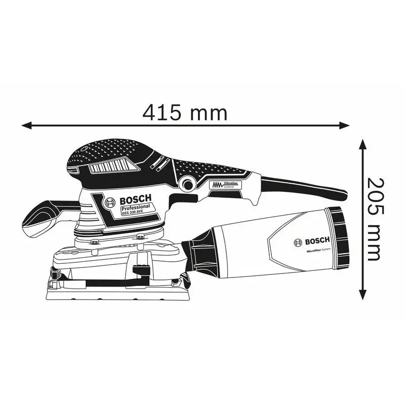 Bosch 0 601 292 801 szlifierka oscylacyjna 11000 obr./min 22000 drgań/min